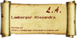 Lamberger Alexandra névjegykártya